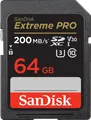 SanDisk Extreme Pro SDXC 64GB Speicherkarte | UHS-I U3 V30 | 200MB/s Lesen | 90MB/s Schreiben | Class 10 | schwarz