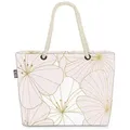 VOID Strandtasche (1-tlg), Wildblumen Grafik Blumen geblümt blumen weiss gold blüten blumenmuste bunt