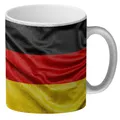 Glitzer-Glitzer-Kaffeebecher mit Deutschlandfahne Motiv