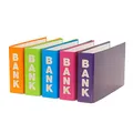 5 Bankordner / 140x250mm / je 1x orange, hellgrün, hellblau, pink und lila