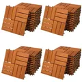 Casaria Holzfliesen 44x Akazie Mosaik, Terrassenfliesen 1-6m2 Balkon Garten Klicksystem Verschiedene Muster braun