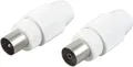 Schwaiger Koaxial Stecker Set KST1121 532 weiß, 1x Koax Stecker + 1x Koax Buchse