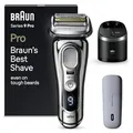 Braun Series 9 Pro Premium Elektrorasierer mit 4+1 Scherkopf, Rasierer Herren Elektrisch, ProLift Trimmer, PowerCase, 5-in-1 Reinigungsstation, Made in Germany, Wet&Dry, 9496cc, chrom