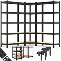 Schwerlast- und Eckregal 3er-Set Schwarz je 875kg