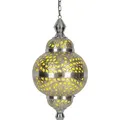 Fahda Silber Hängeleuchte - Orientalische Lampe handgefertigt 50cm