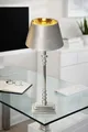 AMBIENTE-LEBENSART.DE Lampenschirm Designer-Lampenschirm-Samt-Silber-Moon-Dust rund-konische Form Ø 25cm