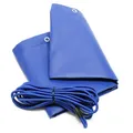 Wiltec Anhänger Flachplane mit Seil 257,5x134,5x5 cm Schutzplane Abdeckplane PVC