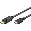 Goobay 64838 DisplayPort auf HDMI Kabel UHD 4K @ 30 Hz Adapterkabel DP Stecker Monitorkabel Bildschirmkabel Schwarz 5m