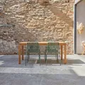 Teo - Gartenmöbel Set aus massivem Teak und grünem Metall 4 Stühle