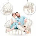 Outtec® Hängesessel XXL - bis 200kg, für 2 Personen - Sessel zum Aufhängen - Hängekorb, Schaukel für Garten, Terrasse, Balkon, Veranda - Boho... - Beige
