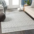 Livabliss Nagano Boho Design 160x215 cm – Moderner skandinavischer Look mit geometrischem Muster – perfekt für Wohnzimmer, Schlafzimmer & Esszimmer, in Weiß & Grau