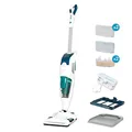 Rowenta Bodendampfreiniger Clean & Steam Revolution, 2 in 1 Reingung Saugen und Dampfen, Diffusor für ätherische Öle, alle Bodenarten, Anti-Kalk-Kartusche, Weiß-Blau, RY7757
