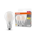 Osram BASE CLASSIC A GLFR 40 LED-Lampe mit Sockel E27, klassische Kolbenform, Doppelpack, 4W, 470lm, 2700K, warmweißes Licht, geringe Wärmeentwicklung, lange Lebensdauer, geringer Energieverbrauch