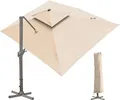 Sonnenschirm 300x400cm Rechteckig, Groß Ampelschirm mit Ständer, Kurbel, Parasol