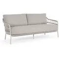Gartensofa Talaia aus Metall, modern gepolstert, frostig hellgrau, abnehmbarer wasserabweisender Bezug