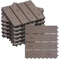 WOLTU WPC Terrassenfliesen Holzoptik Klicksystem 11 Stück/1 m² Braun