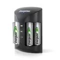 Energizer Recharge Pro - Batterieladegerät für Wiederaufladbare Akku AA und AAA NiMH - 4 AA 2000 mAh Batterien inbegriffen - 4 Stunden Ladezeit - automatische Abschaltung und der Überladungsschutz