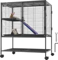VEVOR 36" rollender Frettchenkäfig aus Metall, großer 2-stöckiger Tierkäfig mit Rampe und Tabletteinrichtung für Haustierratten, Hamster, Meerschweinchen, Chinchillas, Eichhörnchen, Igel, Kaninchen