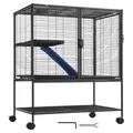 Uimoso Kleintierkäfig mit zwei Ebenen und Rampe, 77x52x92mm