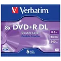 DVD+R  VERBATIM 8,5 GB   5er Jewel DL 8x