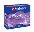 Verbatim DVD-Rohling Verbatim DVD+R DL 8x 8.5GB (5er JewelCase) - DVD-Rohlinge., Matte silberne Oberfläche