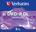 Verbatim DVD-Rohling, DVD-Rohling 8,5GB - 5er - Jewel Case - Verbatim