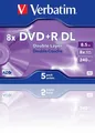 VERBATIM DVD+R DL 8,5 GB 8x Speed 5er JewelCase Rohlinge Oberfläche Matt Silver