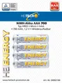 NIMH-Akku HR03/Micro/AAA, 700 mAh