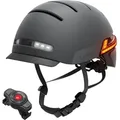 Livall BH51M Neo+BR80 57-61 cm schwarz Fahrradhelm E-Bike Helm LED Blinker Rücklicht Smart App - Schwarz