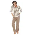 Consult-Tex Hausanzug Damen Hausanzug Homewear Suit (Spar-Set, 1 Stück) Freizeitanzug / Hausanzug mit Streifenmuster beige 48/50