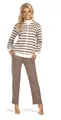 Consult-Tex Damen Pyjama Freizeitanzug Hausanzug Homewear Suit Jogginganzug Pyjama Baumwolle Reißverschluß DW770 G: 48-50