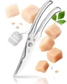 RÖSLE COZY Geflügelschere Edelstahl – Profi Küchenschere & Haushaltsschere mit Einhandverriegelung, Wellenschliff & Federmechanismus – Tranchierschere für Chicken, Fisch, Fleisch, Gans & Knochen