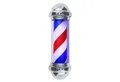 Barberpub Außen-Stehlampe Barberpub Barber-Pole Barbierstab L016B, LED fest integriert, Tageslichtweiß, drehbar Barbershop-Säule, 20 x 20 x75 cm