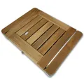 Mobile Gartendusche mit rechteckiger Holz-Plattform - Für Pool & Terrasse