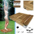 Teakholz Garten Bodendusche Outdoor Dusche Aussendusche Start/Stopp Funktion