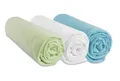 Lot de 3 draps housse Coton  70x160  anis blanc turquoise
