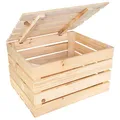 Creative Deco Große Holzkiste mit Deckel | 50 x 40 x 30cm | Holztruhe mit Deckel | Vintage Deko Holzbox | Geschenke Holzbox Kiste | Perfekt als Geschenkbox Weinkiste Spielzeugkiste Aufbewahrungsbox