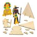 Baker Ross Bastelsets aus Holz „Ägypten“ zum Aufstellen (6 Stück) - für Kinder zum Mallen, Zusammensetzen und Dekorieren