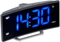 auvisio Projektionswecker mit gebogenem Display, Doppelalarm & USB-Ladeanschluss (Wecker mit Projektion, Radiowecker mit Projektor, Digital)