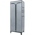 Intirilife Faltschrank, Grau, Metall, 45x175x68 cm, Schlafzimmer, Kleiderschränke, Stoffschrank
