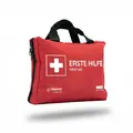 FLEXEO Erste Hilfe Set "Discovery" | mit Sofort-Kältekompresse, Rettungsdecke und Pflastersortiment | Erste Hilfe Tasche für Zuhause, Familie, Outdoor, Wandern, Reisen | Notfallset für Unterwegs