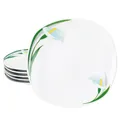 MamboCat 6er Set White Calla Kuchenteller I Florale stilvolle Porzellan-Frühstücksteller mit Blumen-Dekor für 6 Personen I kleine Teller für Salat, Dessert, Fingerfood & Co.