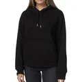 Smith & Solo Hoodie Damen – Kapuzenpullover Frauen Baumwolle Long, mit Kapuze Pullover Sweatshirt Rundhals, Slim Fit Freizeit Sport Langarmshirt, Hoodies Training - Pulli Streetwear Schwarz S
