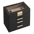 GISELLA Kollektion  Schmuckkästchen, Schmuckkasten 4 Ebenen, Schmuckbox mit G...