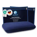 casimum Jersey Kissenbezug aus Baumwolle für Nackenstützkissen mit Reißverschluss - Abnehmbarer Schonbezug für Kopfkissen 70x40 cm, blau