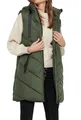 JDY Damen 3/4-lange Steppweste mit Kapuze JDYSkylar Padded Hood Waistcoat 15220630 Forest Night XS