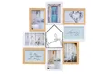 Levandeo® Bilderrahmen Collage, Bilderrahmen 50x54cm 8 Fotos 10x15 Family Natur Weiß Fotorahmen