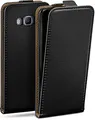 moex Flip Case für Samsung Galaxy J7 (2016) Hülle klappbar mit 360 Grad Schutz, Handyhülle mit Displayschutz, PU Leder Handytasche Lederhülle, Flip Case Cover Klapphülle, Schwarz