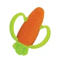 Infantino Lil’ Nibbles, Texturierter Silikon-Beißring, BPA-freies Baby-Beißspielzeug, weich, leicht zu halten, sensorische Stimulation für Säuglinge, Karotte