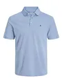 JACK & JONES Herren Slim Fit Polo Shirt JJEPAULOS Uni Sommer Hemd Kragen Kurz Arm Basic Pique Cotton, Pacific Coast, S